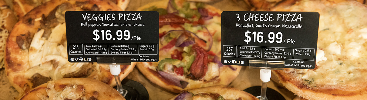 Edikio Pizza Display Counter price tag