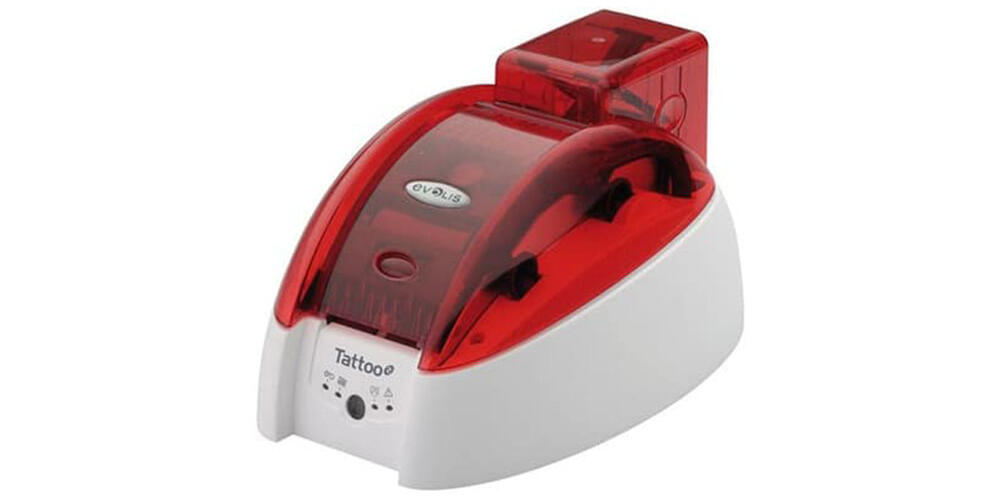 Tattoo Plastic ID Card & Badge Printer side angle view