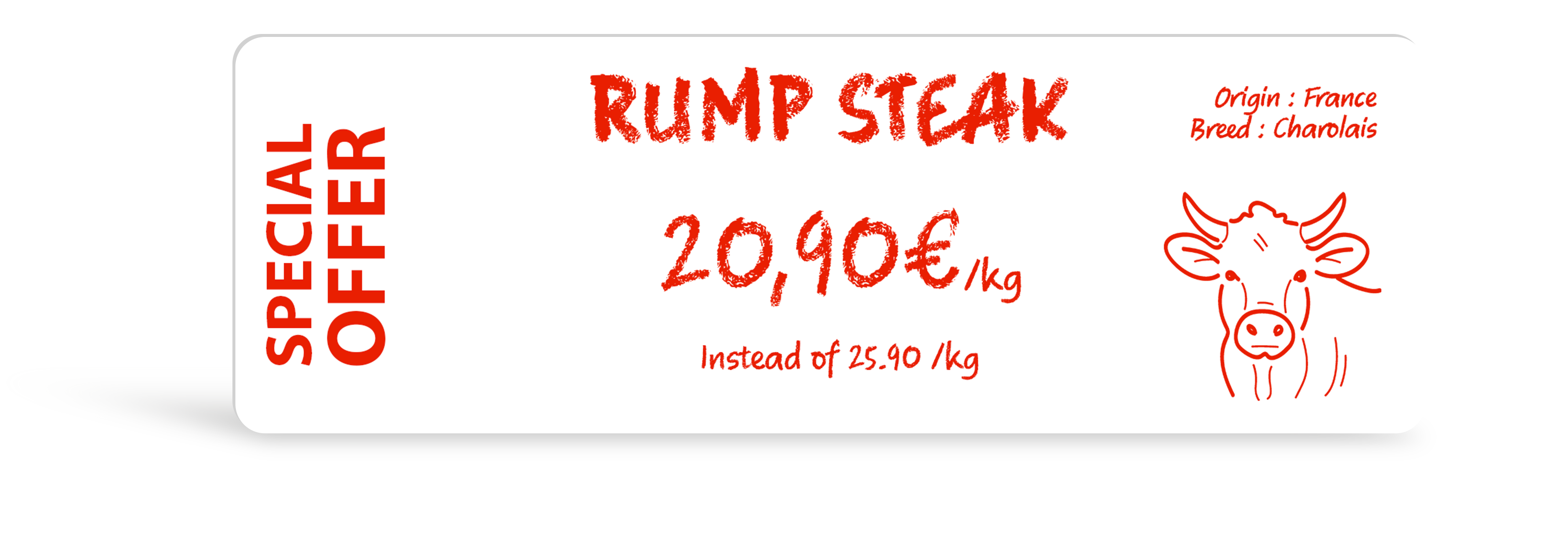 Edikio Price Tag Steak 150x50