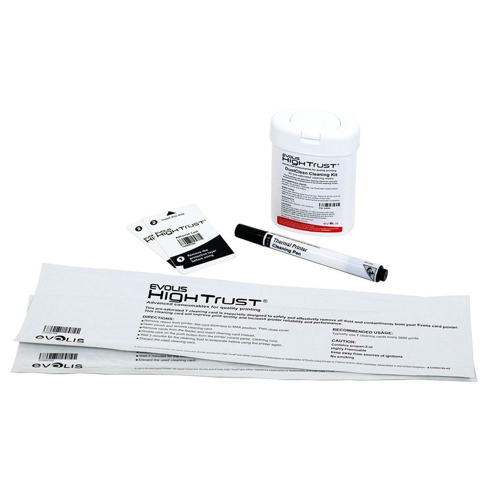Complete range of cleaning kits for evolis plastic card printers